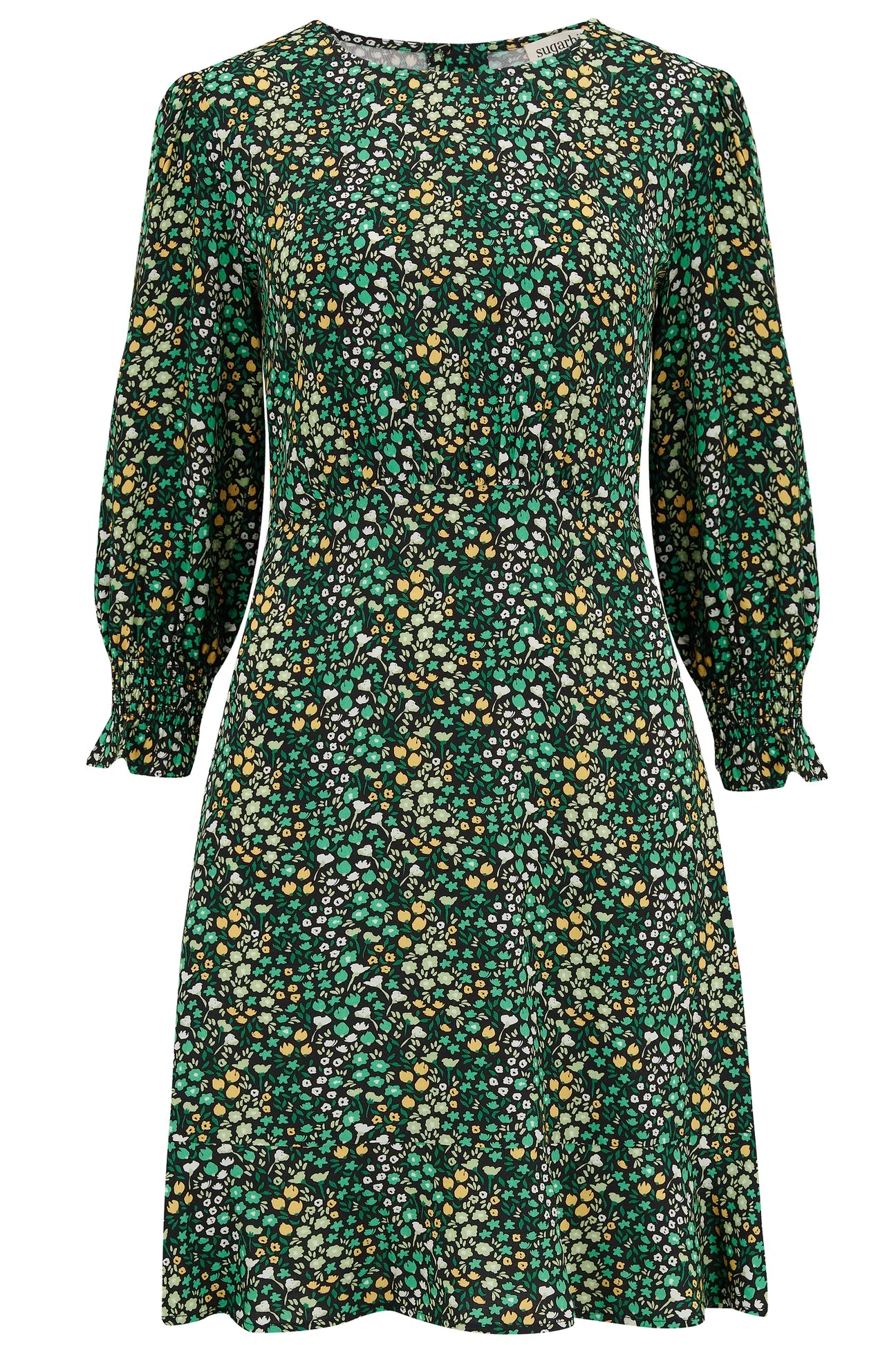 SUGARHILL BRIGHTON-Lorelei Dress - Black/Green, Ditsy Floral