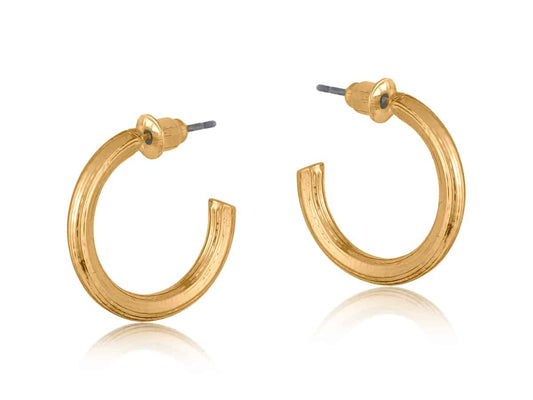 BIG METAL-ANTHONIA HALO SMALL GOLD PLATED EARRINGS