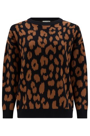 Sugarhill Myla Jumper - Black & Brown Leopard