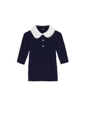 Sister Jane Elise Polo Top - Navy Blue