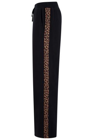 Sugarhill Enya Joggers - Black, Leopard Trim