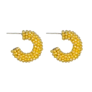 Narratives Dandelion Yellow Mini Cluster Hoop Earrings