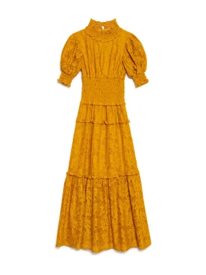 Sister Jane Aura Lace Midi Dress - Mustard Yellow