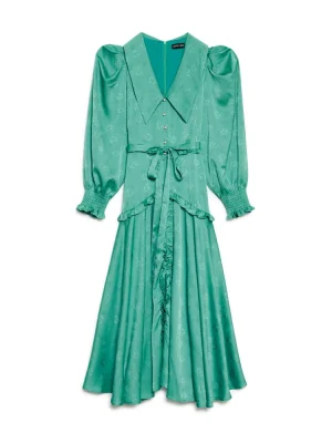 Sister Jane Caelia Jacquard Midi Dress - Emerald Green